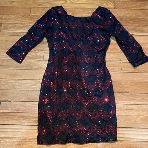 Black & Red Sequence Dress